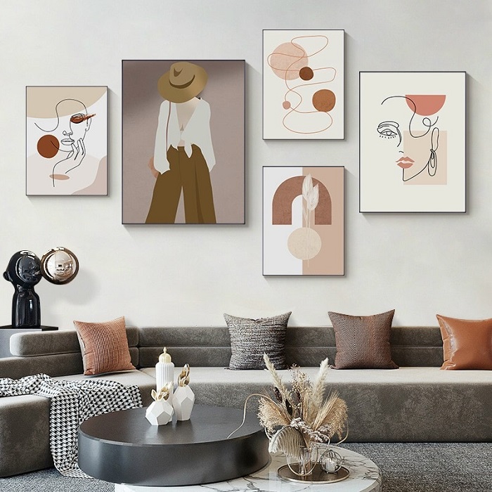 Tranh BOHO - những bức tranh treo tường phòng khách tphcm mang nét vintage